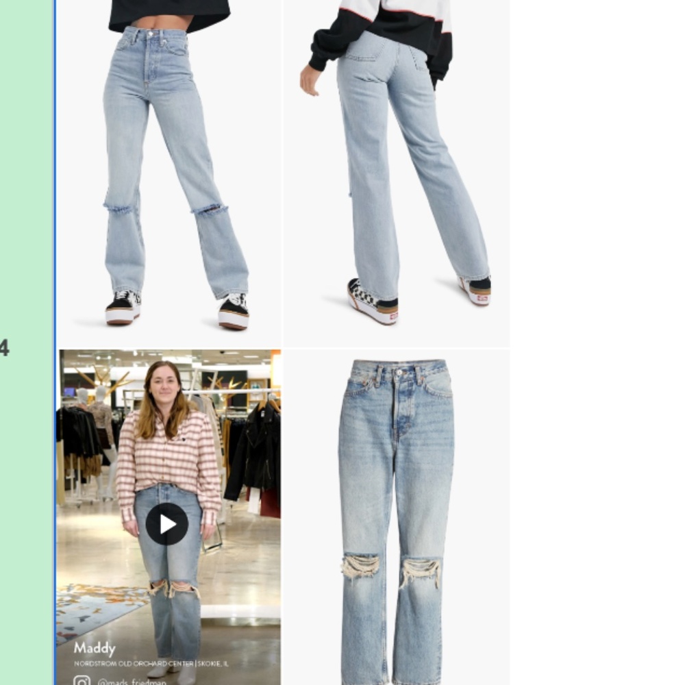 Topshop Ripped Straight Leg Dad Jeans